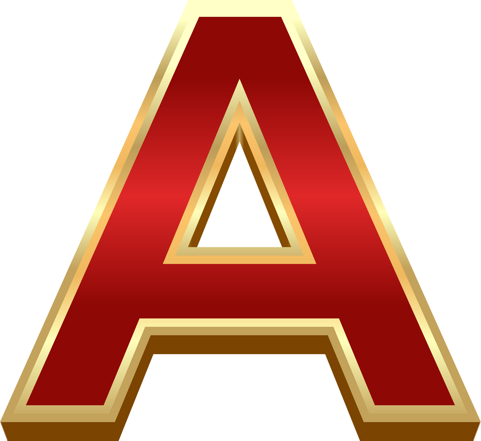 3D Elegant Red Alphabet Letter A