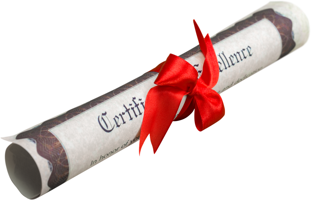 Certificate Wrapped in Ribbon
