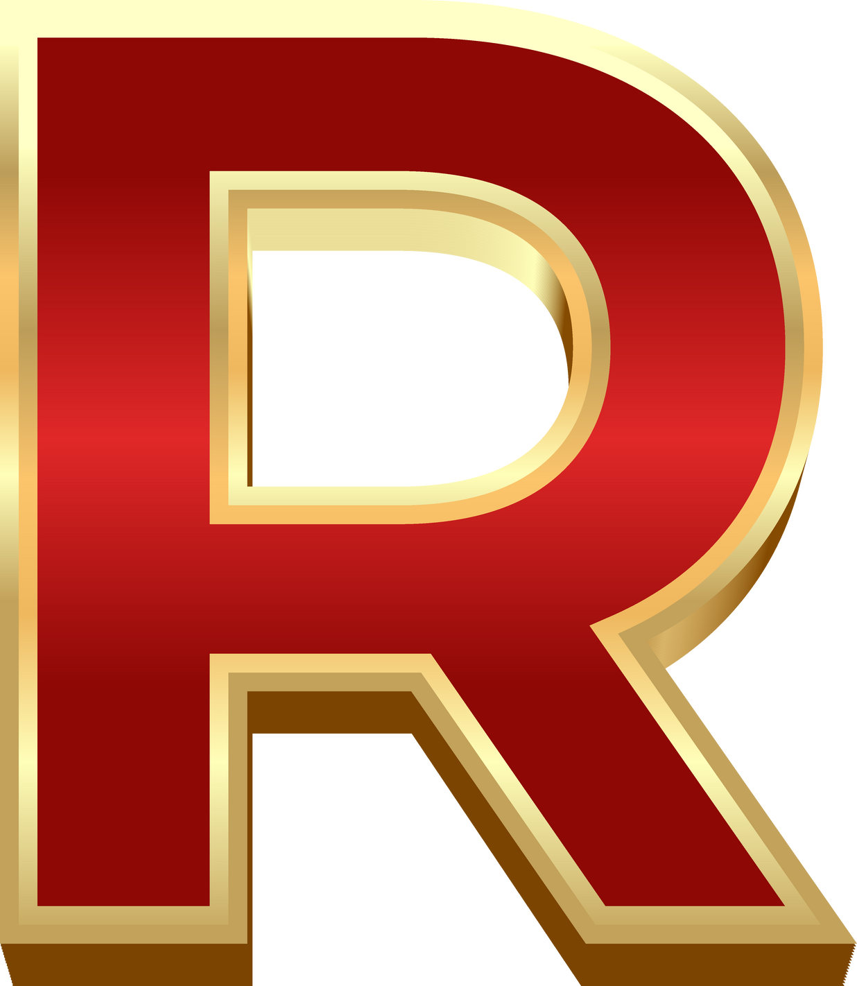 3D Elegant Red Alphabet Letter R